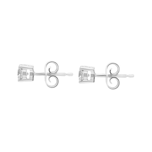 18ct White Gold .5ct Diamond Solitaire Stud Earrings