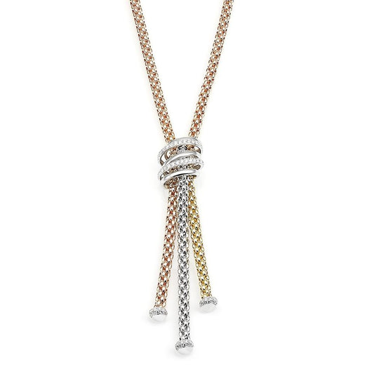 FP MiaLuce 18ct Yellow Gold .97ct Diamond Lariat Necklace