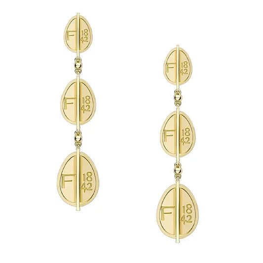 F1842 18ct Yellow Gold Egg Drop Earrings