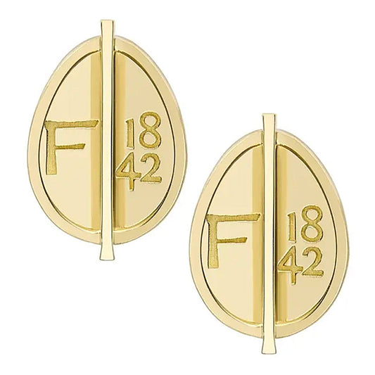 F1842 18ct Yellow Gold Grande Egg Stud Earrings