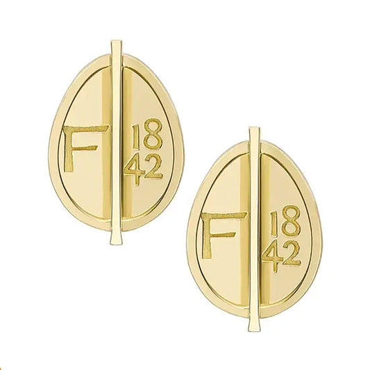 F1842 18ct Yellow Gold Petite Egg Stud Earrings