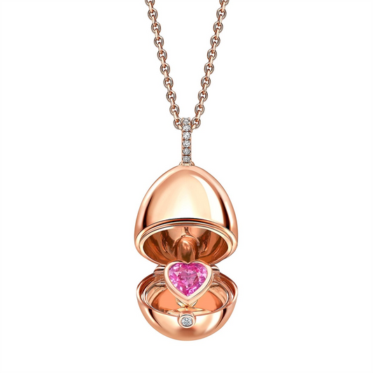 F18ct Yellow Gold Diamond Sapphire Heart Surprise Locket D