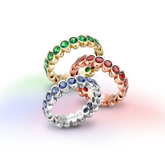 FColours of Love Cosmic Curve 18ct Rose Gold Ruby Eternity Ring