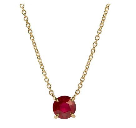 FColours of Love 18ct Yellow Gold Ruby Chevron Pendant