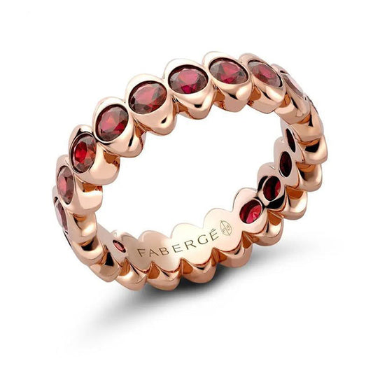 FColours of Love Cosmic Curve 18ct Rose Gold Ruby Eternity Ring