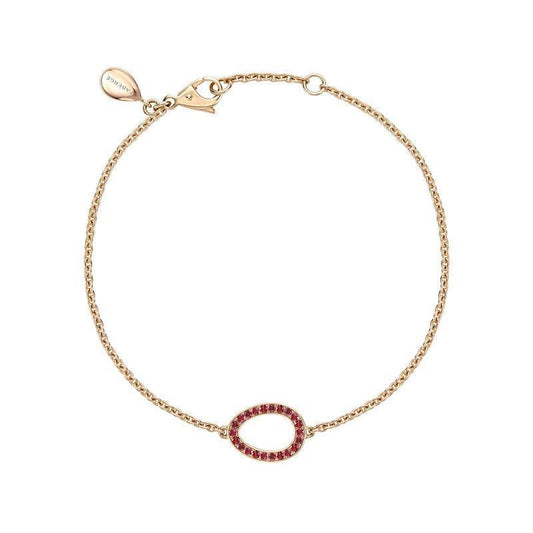 FColours of Love Sasha 18ct Rose Gold Ruby Egg Bracelet