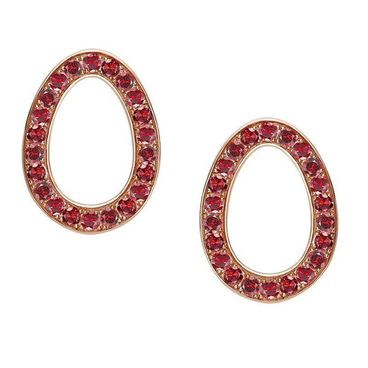 FColours of Love Sasha 18ct Rose Gold Ruby Egg Earrings