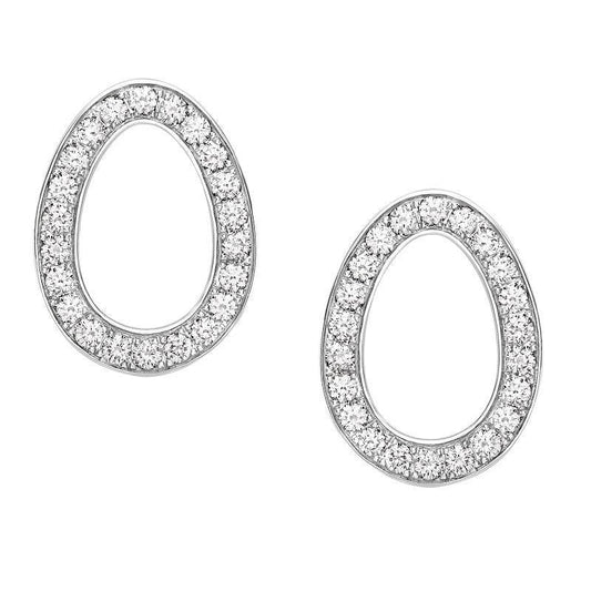 FColours of Love Sasha 18ct White Gold Diamond Egg Earrings