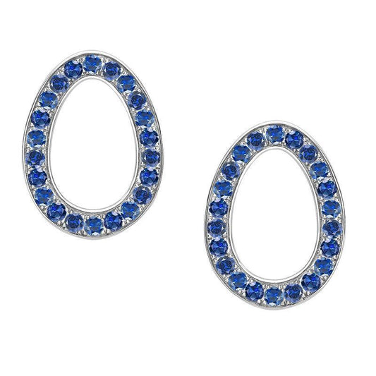 FColours of Love Sasha 18ct White Gold Sapphire Egg Earrings