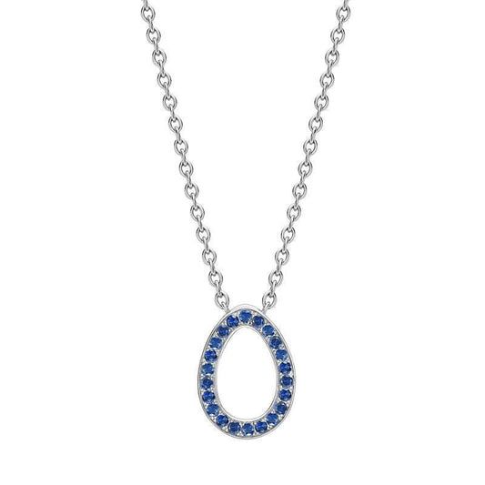 FColours of Love Sasha 18ct White Gold Sapphire Egg Necklace