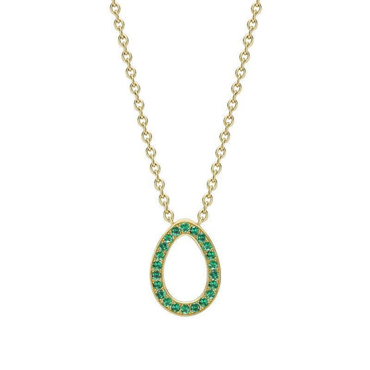 FColours of Love Sasha 18ct Yellow Gold Emerald Egg Pendant