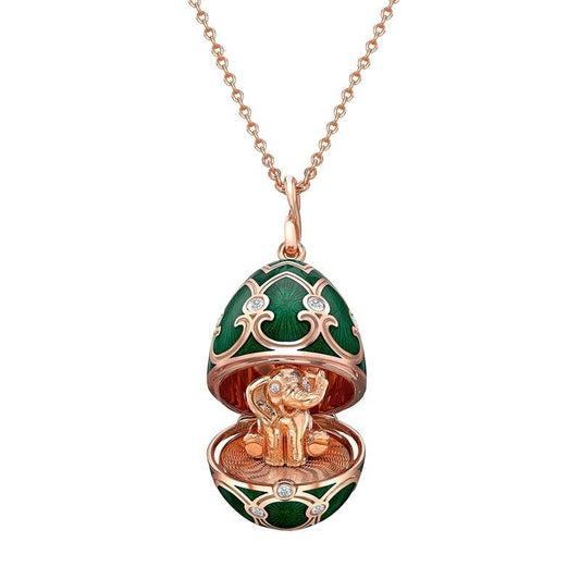 FPalais Tsarskoye Selo Emerald Green Locket with Elephant Surprise