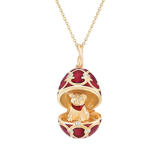 FPalais Tsarskoye Selo Red Locket with Dog Surprise