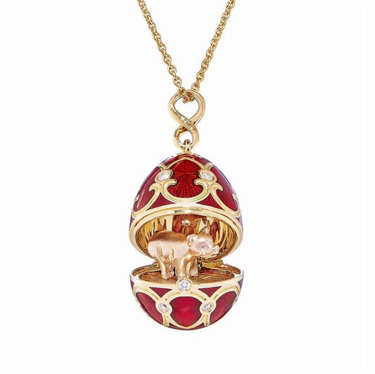 FPalais Tsarskoye Selo Red Locket with Pig Surprise