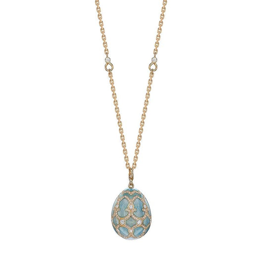 FPalais Tsarskoye Selo Yellow Gold Diamond Turquoise Large Pendant