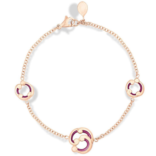 FRococo 18ct Rose Gold Purple Enamel Bracelet