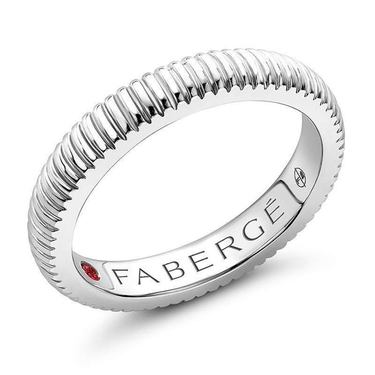 FColours of Love 18ct White Gold Fluted Band Ring