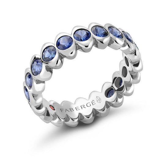 FColours of Love Cosmic Curve 18ct White Gold Sapphire Eternity Ring