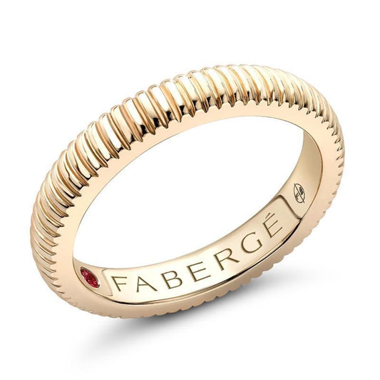 FColours of Love 18ct Yellow Gold Fluted Band Ring