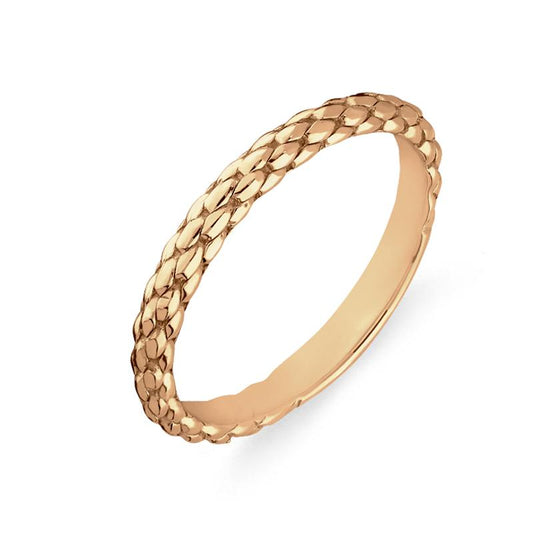 FP 18ct Yellow Gold Rope Style Band Ring D