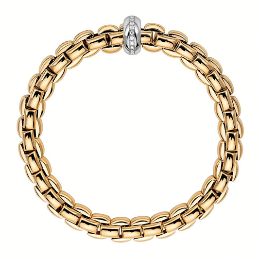 FP Eka 18ct Yellow Gold .19ct Diamond Bracelet