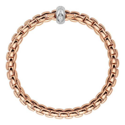 FP Eka Anniversario 18ct Rose Gold .13ct Diamond Bracelet