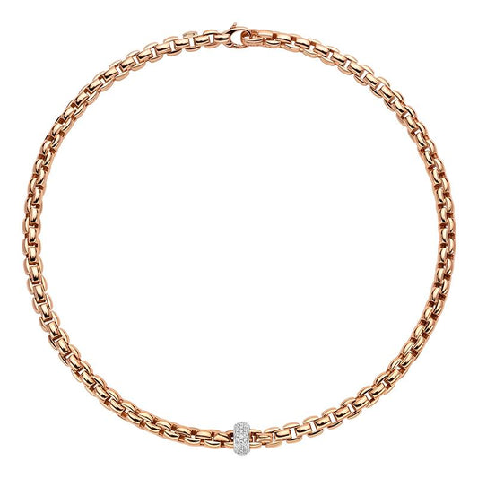 FP Eka Anniversario 18ct Rose Gold .4ct Diamond Necklace