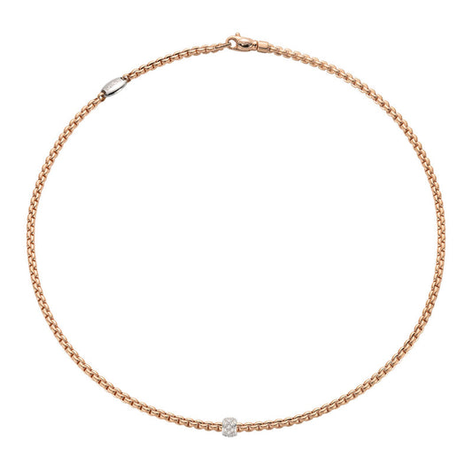 FP Eka Tiny 18ct Rose Gold .7ct Diamond Necklace