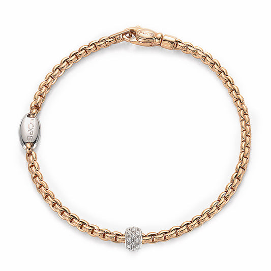 FP Eka Tiny 18ct Rose Gold Diamond Rondelle Bracelet