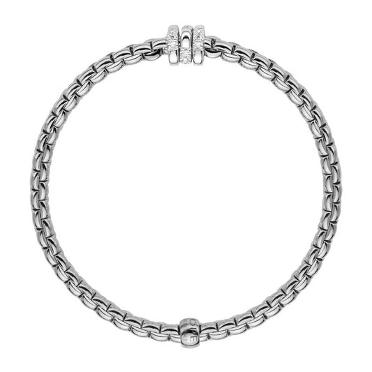 FP Eka Tiny 18ct White Gold .16ct Diamond Bracelet