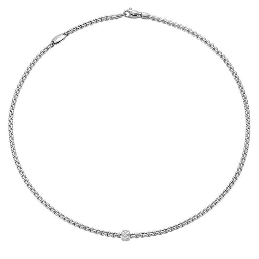 FP Eka Tiny 18ct White Gold .19ct Diamond Necklace