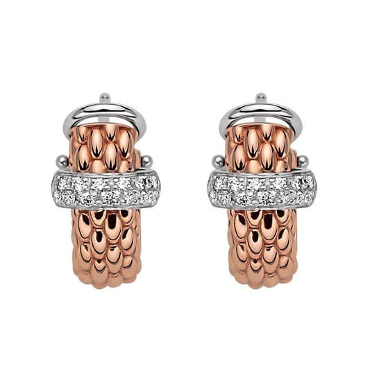 FP Flex'It Vendome 18ct Rose Gold .2ct Diamond Earrings