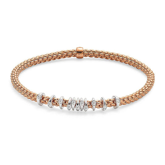 FP Flex'it Prima 18ct Rose Gold .15ct Diamond Bracelet