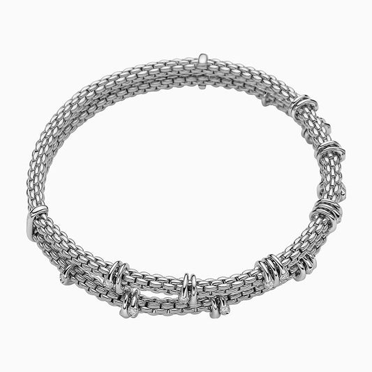 FP Flex'it Prima 18ct White Gold .37ct Diamond Two Row Bracelet