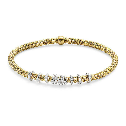 FP Flex'it Prima 18ct Yellow Gold .15ct Diamond Bracelet