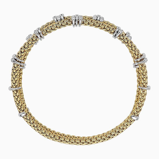 FP Flex'it Prima 18ct Yellow Gold .37ct Diamond Two Row Bracelet