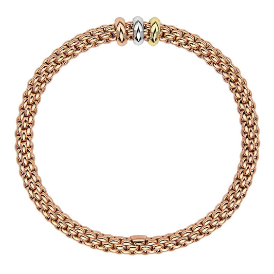 FP Flex'it Solo 18ct Rose Gold Mixed Rondelle Bracelet