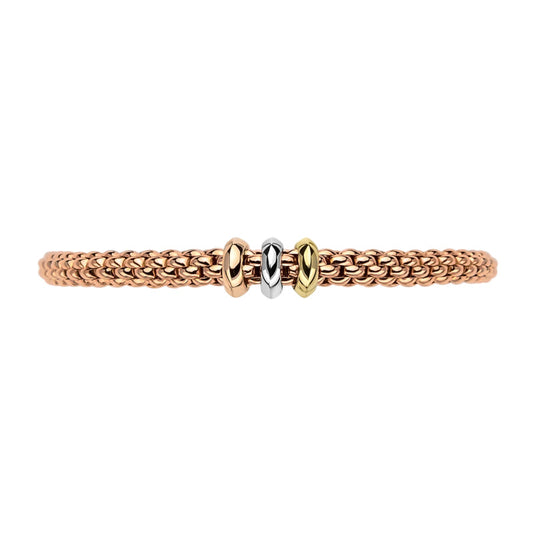 FP Flex'it Solo 18ct Rose Gold Mixed Rondelle Bracelet