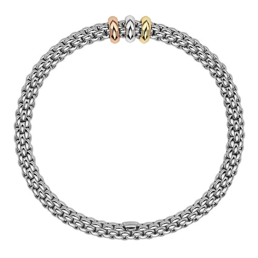 FP Flex'it Solo 18ct White Gold Mixed Rondelle Bracelet D