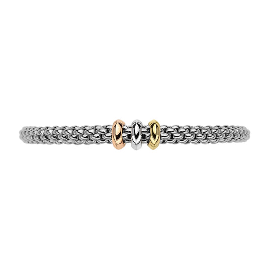 FP Flex'it Solo 18ct White Gold Mixed Rondelle Bracelet D