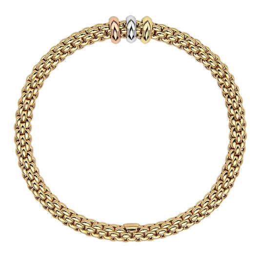 FP Flex'it Solo 18ct Yellow Gold Mixed Rondelle Bracelet D