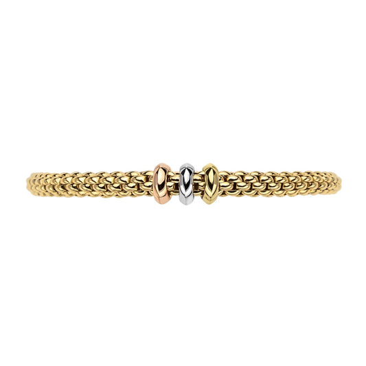 FP Flex'it Solo 18ct Yellow Gold Mixed Rondelle Bracelet D