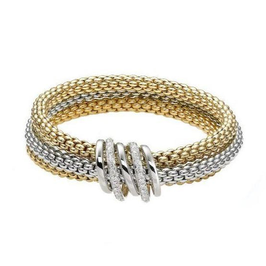 FP MiaLuce 18ct Yellow White Gold .54ct Diamond Bracelet