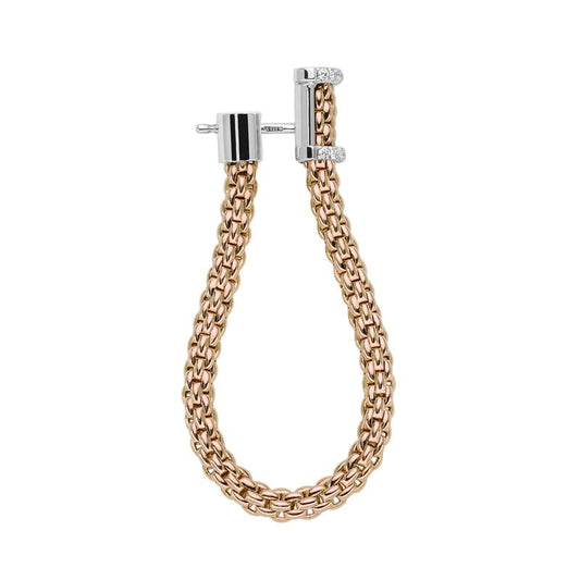 FP Flexit Essentials 18ct Rose Gold Diamond Medium Mesh Chain Earrings