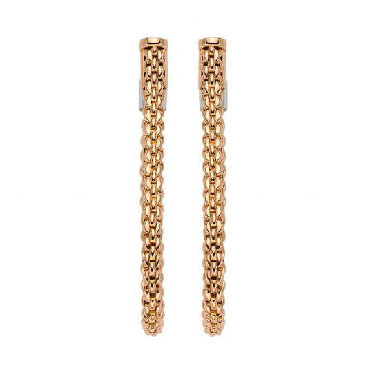 FP Flexit Essentials 18ct Rose Gold Medium Mesh Chain Earrings