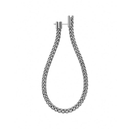 FP Flexit Essentials 18ct White Gold Long Mesh Chain Earrings