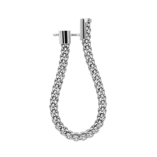 FP Flexit Essentials 18ct White Gold Medium Mesh Chain Earrings