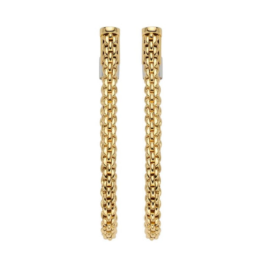 FP Flexit Essentials 18ct Yellow Gold Medium Mesh Chain Earrings