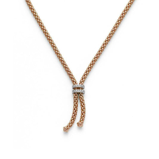 FP Maori 18ct Rose Gold .9ct Diamond Lariat Necklace