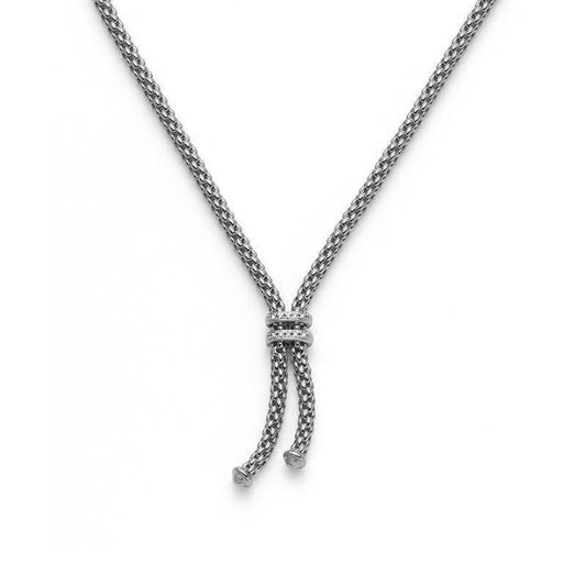 FP Maori 18ct White Gold .9ct Diamond Lariat Necklace